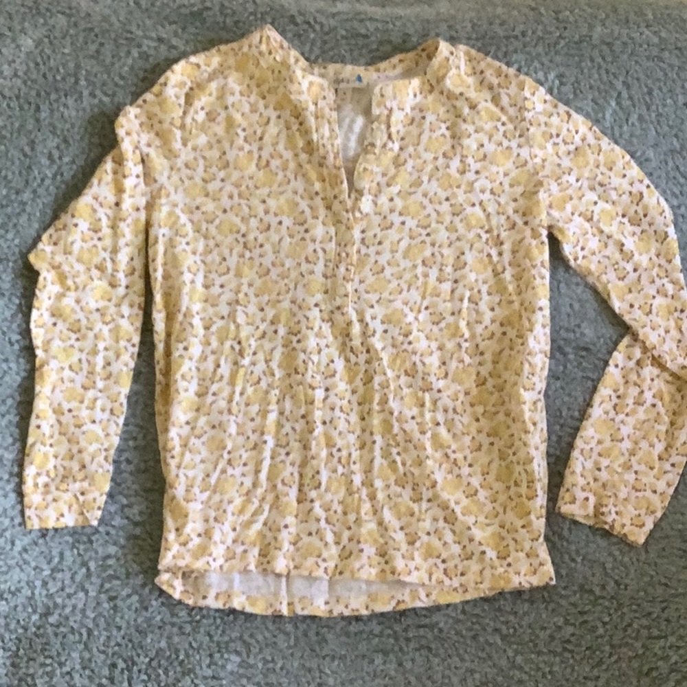 Style & Co Yellow Roses Floral Long Sleeved Tee Shirt Resale Size Medium - Picture 1 of 16